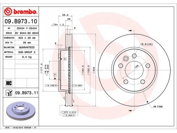 Brake Rotor 09.B973.10 (BREMBO)