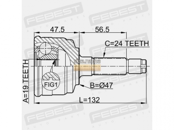Outer CV Joint 0910-014 (FEBEST)