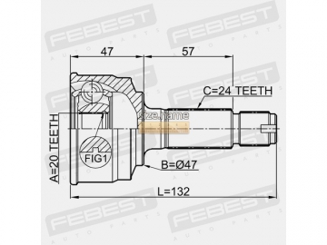 Outer CV Joint 0910-025 (FEBEST)