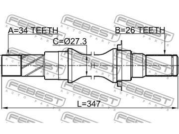 Axle Half Shaft 1012-V200MTRH (FEBEST)