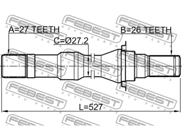 Axle Half Shaft 1012-V250ATRH (FEBEST)