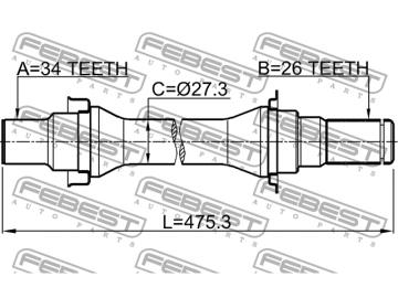 Axle Half Shaft 1012-V250RH (FEBEST)