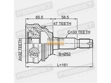 Outer CV Joint 1110-009A47 (FEBEST)
