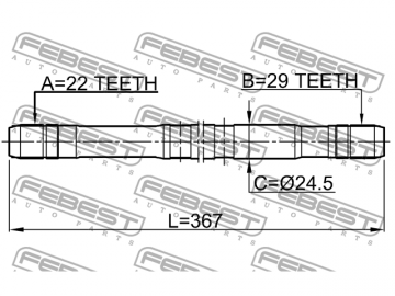 Axle Half Shaft 1112-NEXLH (FEBEST)