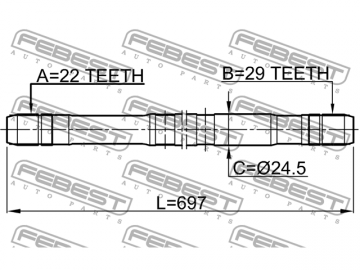 Axle Half Shaft 1112-NEXRH (FEBEST)