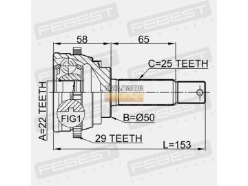 Outer CV Joint 1210-001A29 (FEBEST)