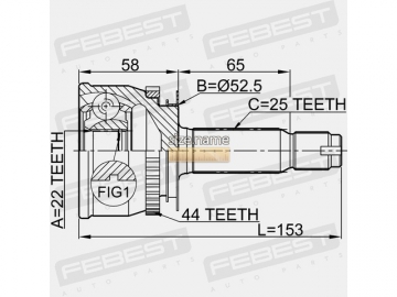 Outer CV Joint 1210-012A44 (FEBEST)