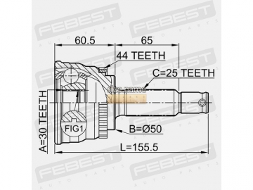 Outer CV Joint 1210-014A44 (FEBEST)