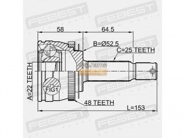 Outer CV Joint 1210-MCA48 (FEBEST)