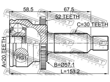 Outer CV Joint 1210-SFA52R (FEBEST)
