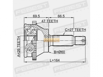 Outer CV Joint 1210-SON25A47 (FEBEST)