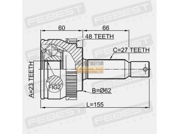 Outer CV Joint 1210-TUC20A48 (FEBEST)