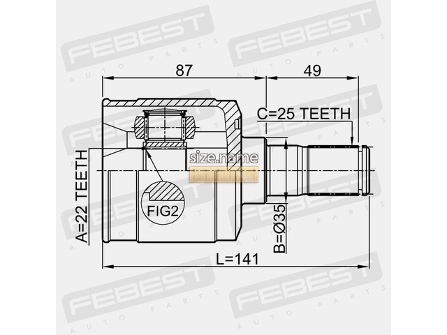 FEBEST 1211-SFMTRH Antriebswellengelenk Vorderachse rechts, getriebeseitig  1211-SFMTRH