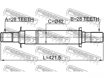 Stud Shaft 1212-CM10AT2WD (FEBEST)