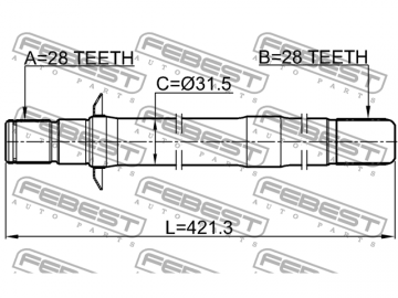 Axle Half Shaft 1212-DM15RH (FEBEST)