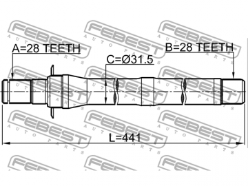 Axle Half Shaft 1212-IX35MT6 (FEBEST)