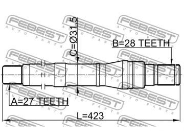 Axle Half Shaft 1212-SFBM (FEBEST)