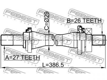 Axle Half Shaft 1212-TUC (FEBEST)