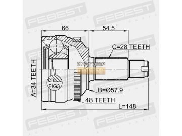 Outer CV Joint 1410-NAA48 (FEBEST)