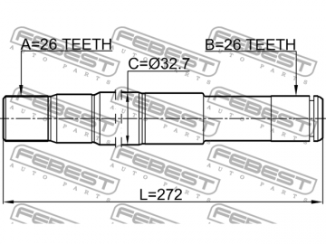 Axle Half Shaft 1412-REXRH (FEBEST)