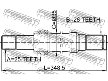 Axle Half Shaft 1512-001 (FEBEST)