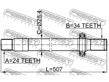 Axle Half Shaft 1612-211LH (FEBEST)