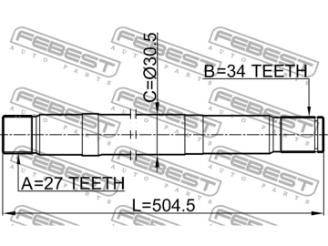 Axle Half Shaft 1612-221 (FEBEST)
