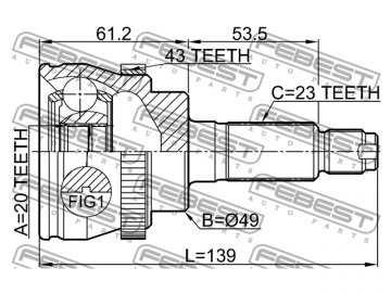 Outer CV Joint 1810-AGIA43 (FEBEST)