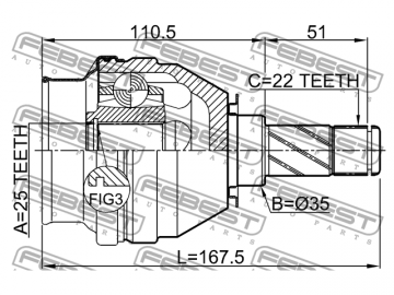 Inner CV Joint 1811-Z18X (FEBEST)