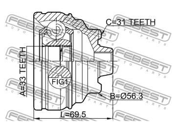 Outer CV Joint 1910-F30 (FEBEST)