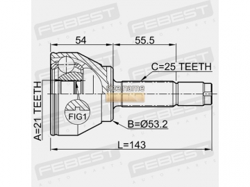 Outer CV Joint 2110-FUS (FEBEST)