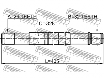 Axle Half Shaft 2112-CB4LH (FEBEST)