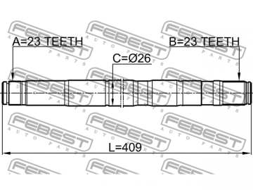 Axle Half Shaft 2112-FOCIILH (FEBEST)