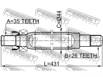 Axle Half Shaft 2112-GEMT (FEBEST)