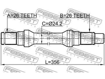 Axle Half Shaft 2112-RANGELH (FEBEST)