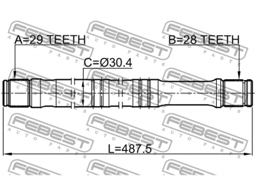 Axle Half Shaft 2112-TTFLH (FEBEST)