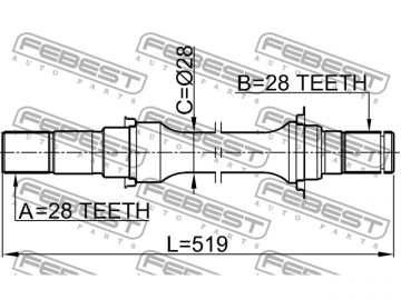 Axle Half Shaft 2212-CAR (FEBEST)