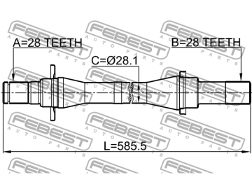 Axle Half Shaft 2212-CARFMCRH (FEBEST)
