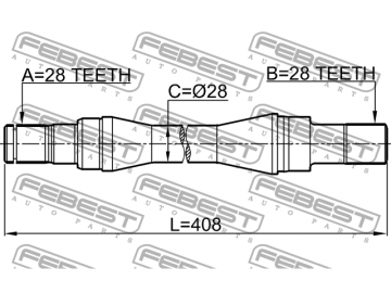 Axle Half Shaft 2212-CARNRH (FEBEST)