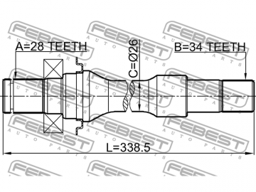 Axle Half Shaft 2212-CARRH (FEBEST)