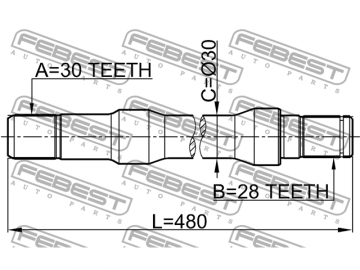 Axle Half Shaft 2212-SOR (FEBEST)
