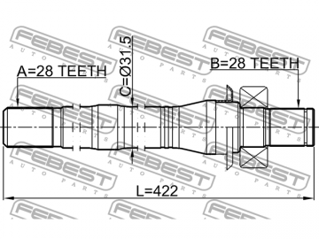 Axle Half Shaft 2212-SORXM (FEBEST)