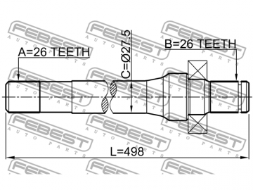Axle Half Shaft 2212-SP (FEBEST)