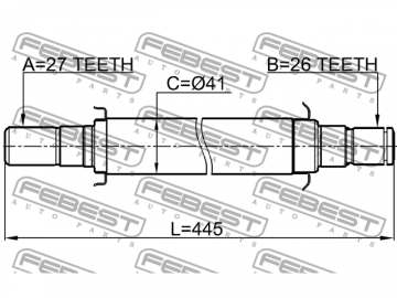 Axle Half Shaft 2212-SP2WDAT (FEBEST)