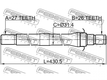 Axle Half Shaft 2212-SP4WDAT (FEBEST)