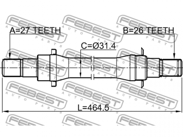 Axle Half Shaft 2212-SP4WDMT (FEBEST)
