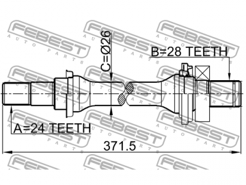 Axle Half Shaft 2212-SPAAT (FEBEST)