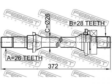 Axle Half Shaft 2212-SPAMT (FEBEST)