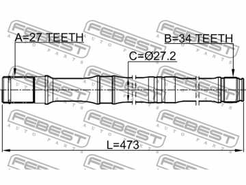 Axle Half Shaft 2312-TIGRH (FEBEST)