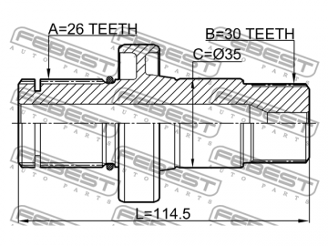 Axle Half Shaft 2312-TRANST5 (FEBEST)